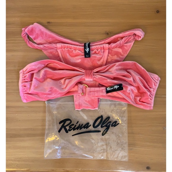 Reina Olga Pink Velvet Bikini Set - Picture 2 of 5